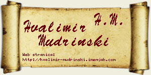 Hvalimir Mudrinski vizit kartica